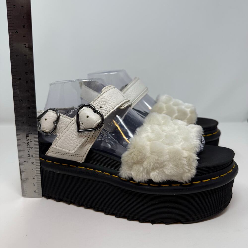 Dr. Martens Sandals Women's 9 White Voss Quad Fluffy Lug Sole Preppy Luxury - Picture 8 of 16